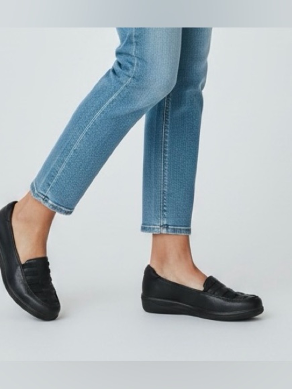 Easy Street•Genesis Black Slip-On Comfort Loafers